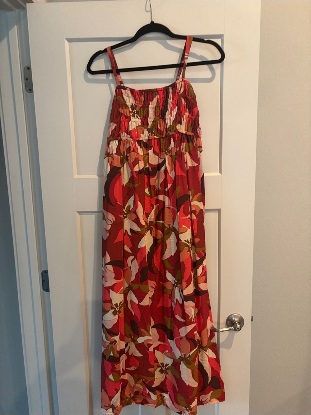 a new day Red Floral Maxi Dress with Adjustable Straps